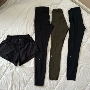 Black and Olive Leggings Set